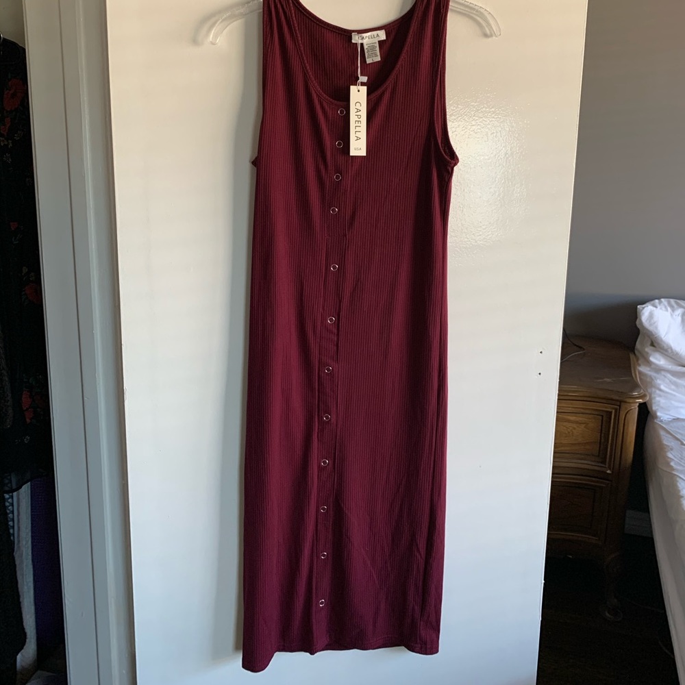 Maroon button up dress